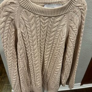 I love Mr Mittens Cotton Cable Knit Beige Sweater M/L Beige NWOT